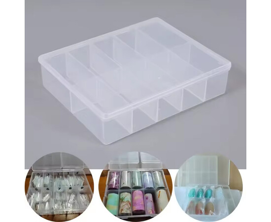 Изображение 2 Таблетница для страз и декора на 10 отделов, прозрачная
