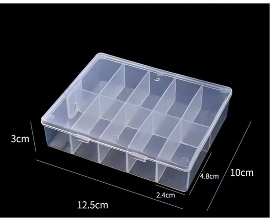 Изображение 4 Таблетница для страз и декора на 10 отделов, прозрачная