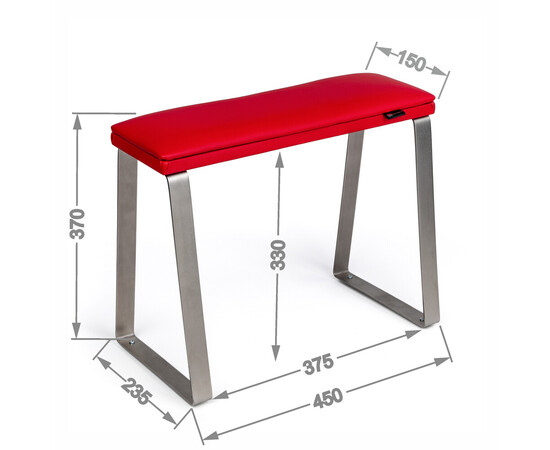 Изображение 6 Педикюрная подставка для ног Eco Stand Padix на металлических ножках, красная