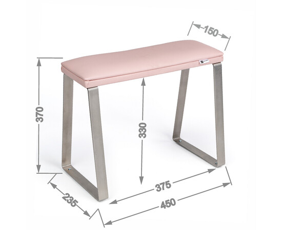 Изображение 6 Педикюрная подставка для ног Eco Stand Padix на металлических ножках, розовая