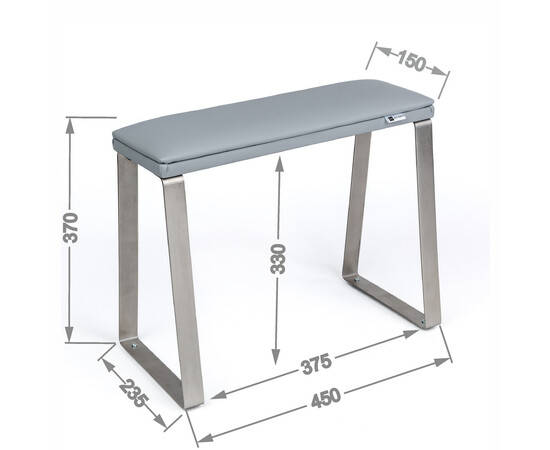 Изображение 6 Педикюрная подставка для ног Eco Stand Padix на металлических ножках серая