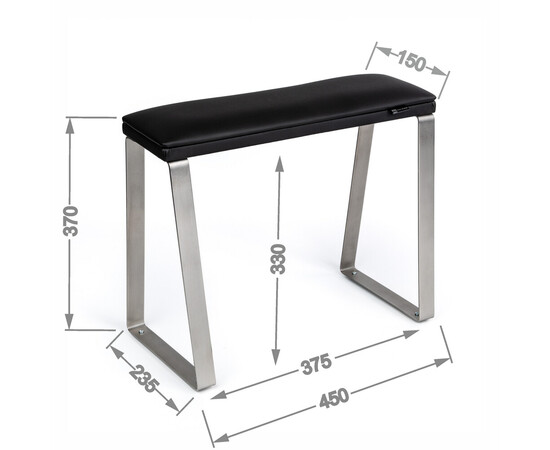 Зображення 6 Педикюрна підставка для ніг Eco Stand Padix на металевих ніжках, чорна