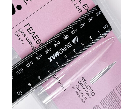 Зображення 2 Форми-тіпси гелеві для нарощування нігтів Nails Molekula Стилет екстра довгий, 120 шт