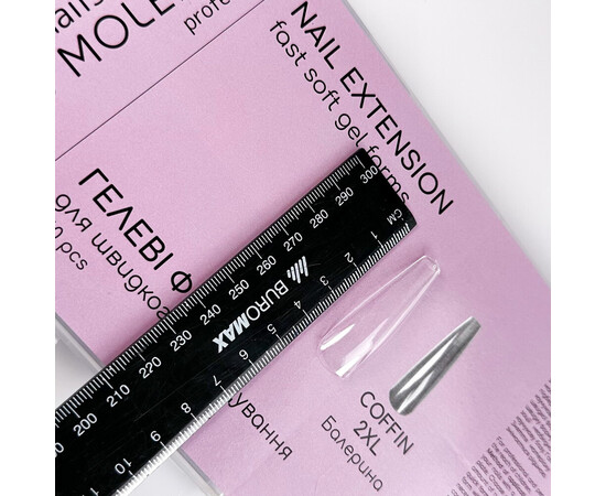 Зображення 2 Форми-тіпси гелеві для нарощування нігтів Nails Molekula Балерина 2XL, 240 шт