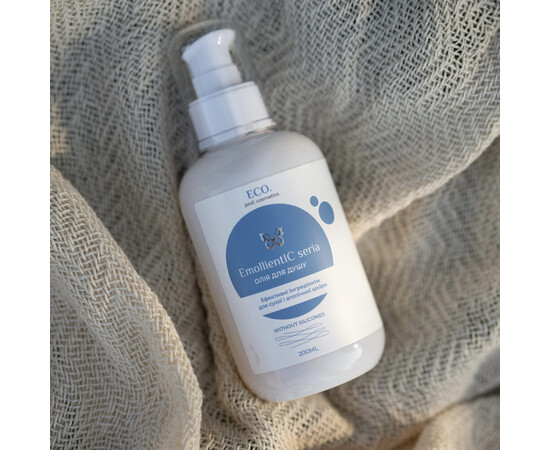 Зображення 2 Очищуюча олія для душу з 5 живильними маслами для сухої та атопічної шкіри Eco.prof.cosmetics EmollientIC, 200 мл