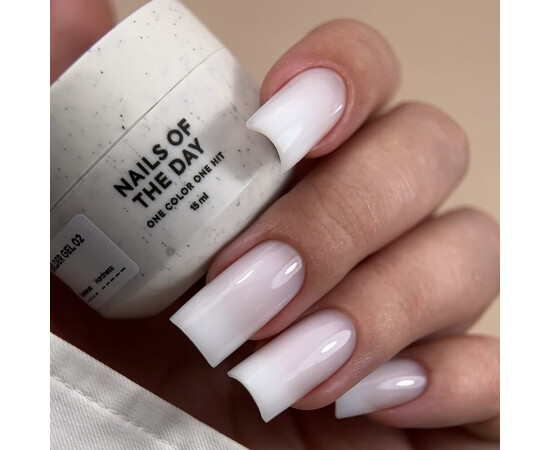 Изображение 5 Гель для наращивания ногтей Nails Of The Day Builder Gel 02 бело-молочный, 15 мл, Объем (мл, г): 15, Цвет: 02