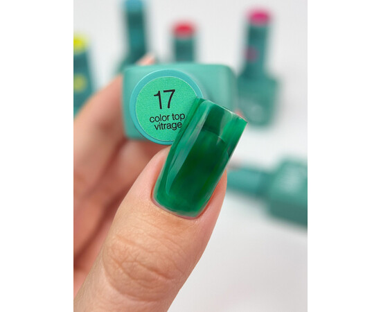 Зображення 2 Топ для гель-лаку Siller Top Color Vitrage №17, 8 мл, Об'єм (мл, г): 8, Колір: 17