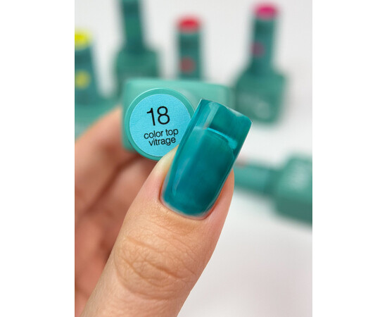 Зображення 2 Топ для гель-лаку Siller Top Color Vitrage №18, 8 мл, Об'єм (мл, г): 8, Колір: 18