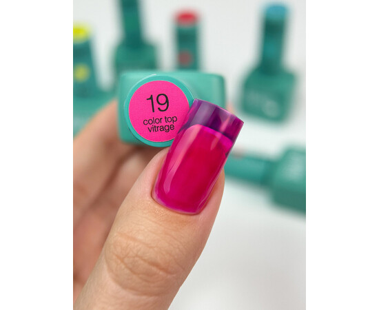 Зображення 2 Топ для гель-лаку Siller Top Color Vitrage №19, 8 мл, Об'єм (мл, г): 8, Колір: 19