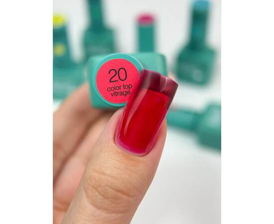 Зображення 2 Топ для гель-лаку Siller Top Color Vitrage №20, 8 мл, Об'єм (мл, г): 8, Колір: 20