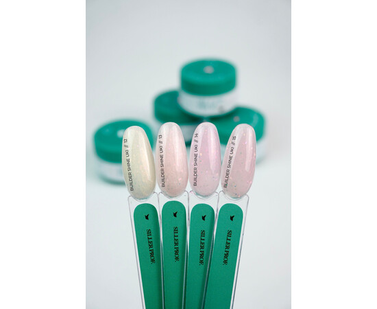 Зображення 3 Гель для нігтів з пластівцями Siller Gel Shine UKI №14, 15 мл, Об'єм (мл, г): 15, Колір: 14