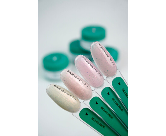 Зображення 4 Гель для нігтів з пластівцями Siller Gel Shine UKI №12, 15 мл, Об'єм (мл, г): 15, Колір: 12