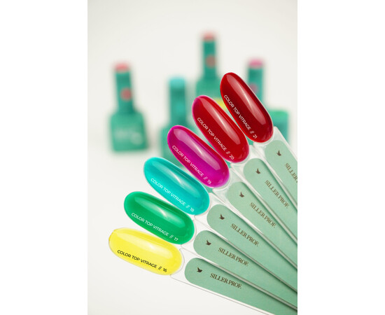 Зображення 4 Топ для гель-лаку Siller Top Color Vitrage №20, 8 мл, Об'єм (мл, г): 8, Колір: 20