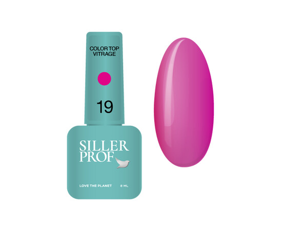 Зображення  Топ для гель-лаку Siller Top Color Vitrage №19, 8 мл, Об'єм (мл, г): 8, Колір: 19