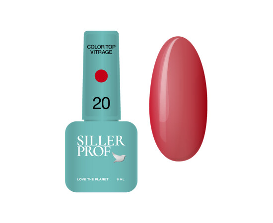 Зображення  Топ для гель-лаку Siller Top Color Vitrage №20, 8 мл, Об'єм (мл, г): 8, Колір: 20