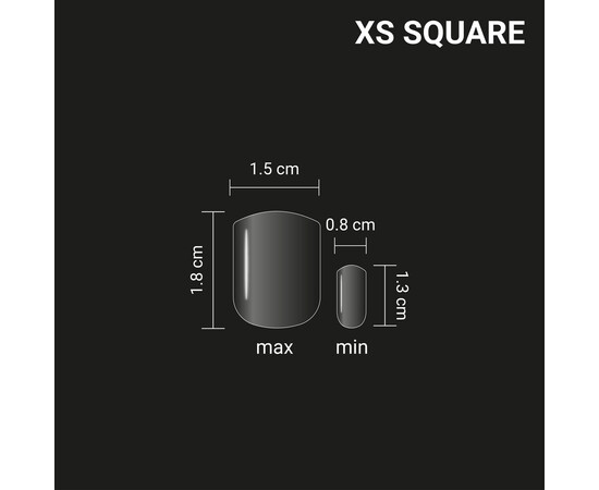 Зображення 3 Гелеві тіпси для нарощування Adore Professional SPLETNIца SIZE XS Gel Tips Square квадрат, 240 шт