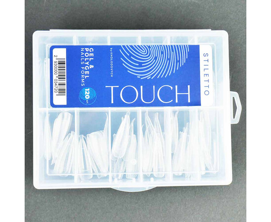 Зображення 3 Верхні форми для нарощування нігтів Touch Nails Forms Stiletto, 120 шт