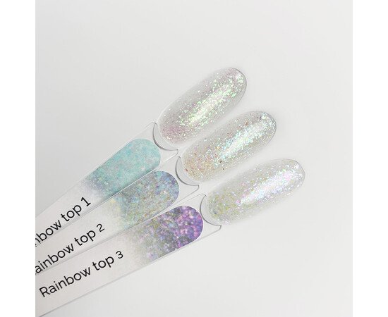 Зображення 3 Топ без липкого шару Touch Top Rainbow 03 прозорий з фіолетовими пластівцями, 13 мл, Об'єм (мл, г): 13, Колір: 03