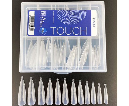 Зображення 3 Верхні форми для нарощування нігтів Touch Nails Forms Oval, 120 шт