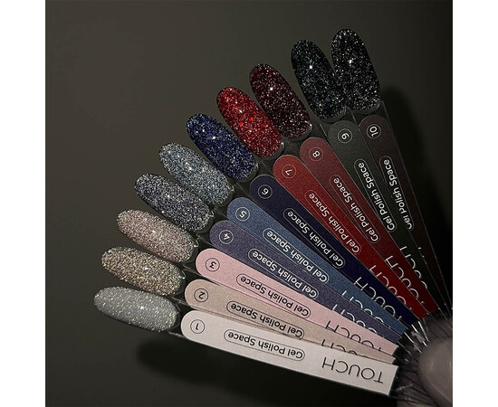 Зображення 4 Гель-лак світловідбивний Touch Space 01 срібло, 9 мл, Об'єм (мл, г): 9, Колір: 01