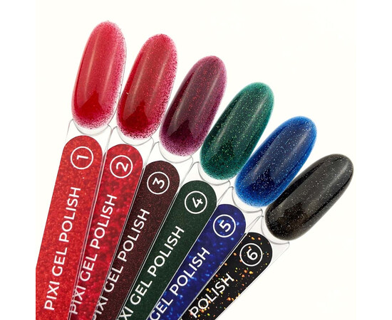 Зображення 3 Гель-лак на вітражній основі з блискітками Touch Pixi 04 смарагдовий, 9 мл, Об'єм (мл, г): 9, Колір: 04