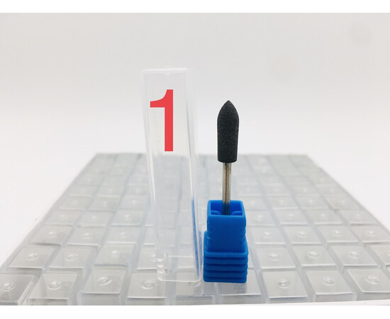 Зображення 2 Фреза силіконова циліндр конус №1 180 грит чорна 6/16 мм