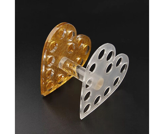 Изображение 3 Подставка для маникюрных кистей, на 12 шт. Золото - сердце