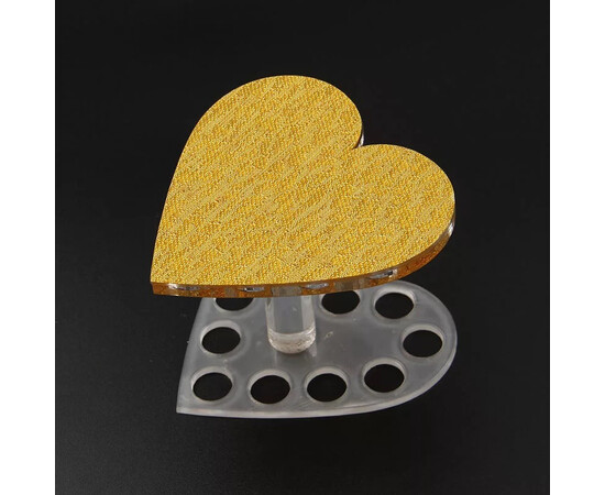 Изображение 2 Подставка для маникюрных кистей, на 12 шт. Золото - сердце