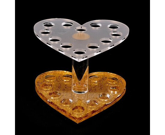 Изображение 4 Подставка для маникюрных кистей, на 12 шт. Золото - сердце