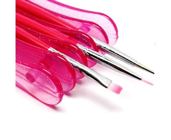 Изображение 2 Пластиковая подставка-держатель под кисти на 5 секций. Малиновый