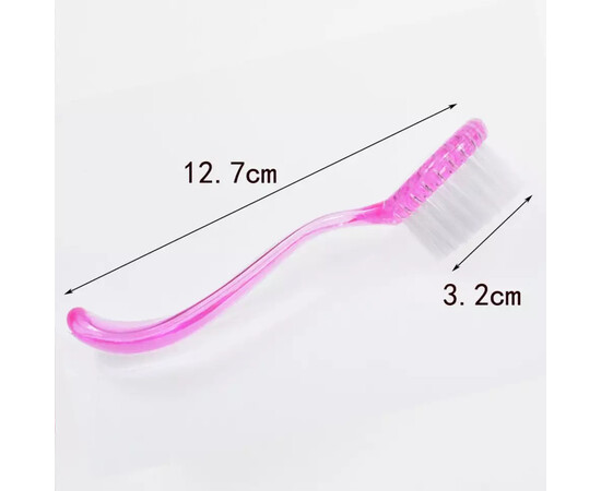 Зображення 3 Манікюрна кругла щітка для видалення пилу з ручкою, Рожева