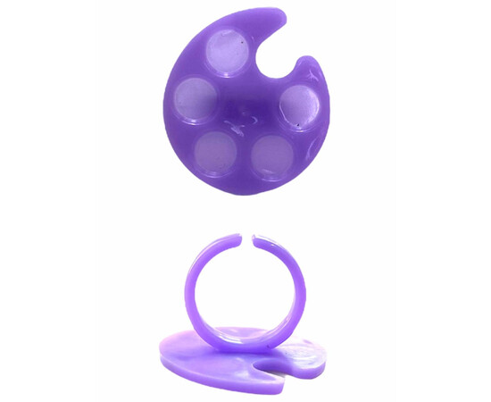 Зображення 4 Палітра на кільці для змішування фарб, гель лаків, гелів, клею для нарощування вій Фіолетовий