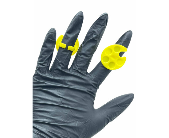 Зображення 3 Палітра на кільці для змішування фарб, гель лаків, гелів, клею для нарощування вій Жовтий