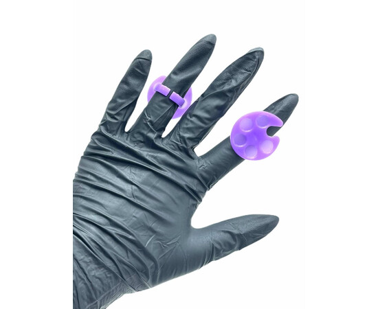 Зображення 3 Палітра на кільці для змішування фарб, гель лаків, гелів, клею для нарощування вій Фіолетовий