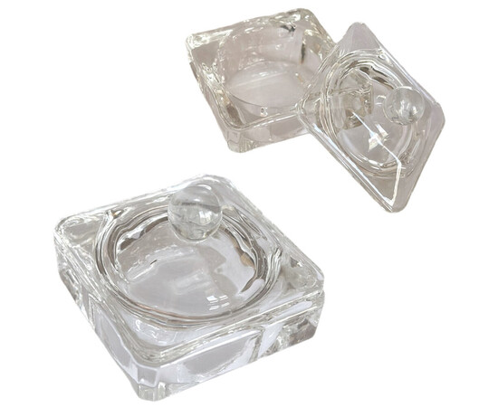 Зображення 2 Прозора порожня скляна тара з кришкою для гелю, акрилу, мономеру 8 (квадрат)