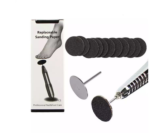 Изображение 4 Набор сменных файлов для педикюрного диска, 100шт./уп., 25мм. 80 грит