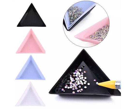 Зображення 7 Трикутний лоток для страз пластмасовий Чорний