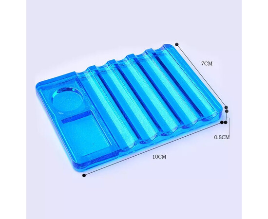 Зображення 2 Пластикова підставка для 5 пензлів + палітра для фарб Синій