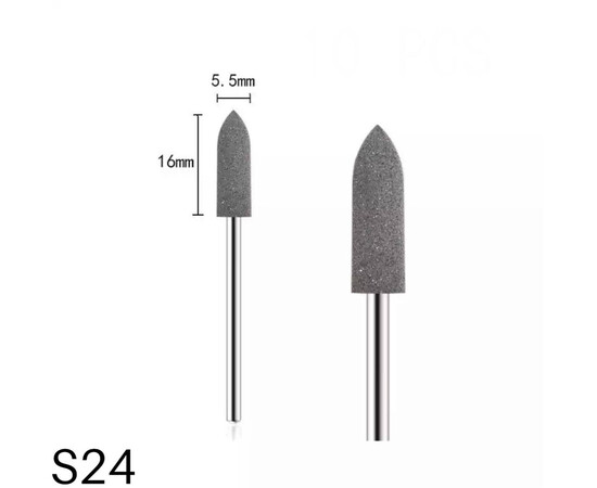 Зображення 2 Фреза силіконова циліндр конус S24 180 грит чорна 5.5/16 мм