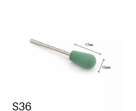 Зображення 2 Фреза силіконова груша S36 240 грит зелена 10/17 мм