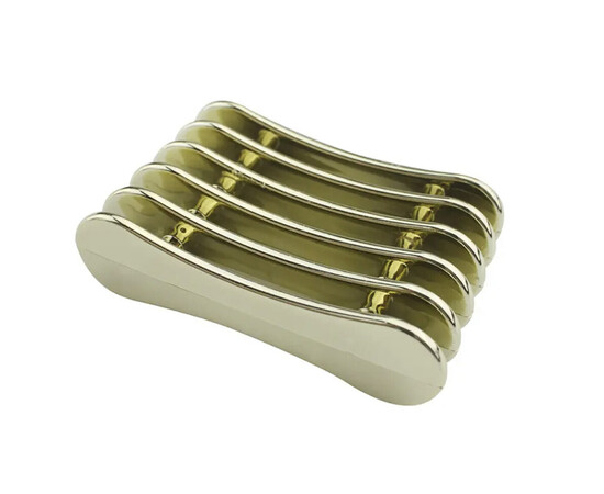 Изображение 3 Пластиковая подставка (держатель) под кисти Хром (зеркальная) на 5 секций Золото