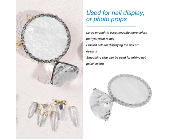 Зображення 6 Палітра-кільце на палець для змішування фарб / підставка під кисті, діамант Срібло