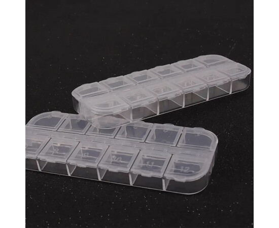 Изображение 3 Пластиковый контейнер / бокс на 12 ячеек - для канцелярии, украшений и мелкого декора