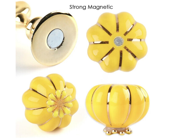 Зображення 4 Підставка тримач на магнітній підставці для тіпс "Гарбуз" +5 підставок в комплекті Жовтий