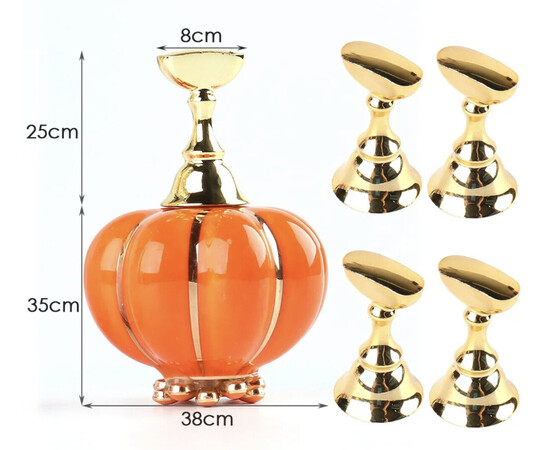 Зображення 2 Підставка тримач на магнітній підставці для тіпс "Гарбуз" +5 підставок в комплекті Помаранчевий