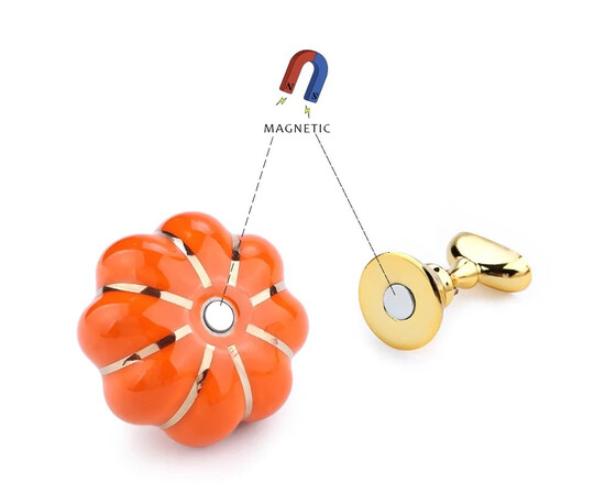 Зображення 3 Підставка тримач на магнітній підставці для тіпс "Гарбуз" +5 підставок в комплекті Помаранчевий