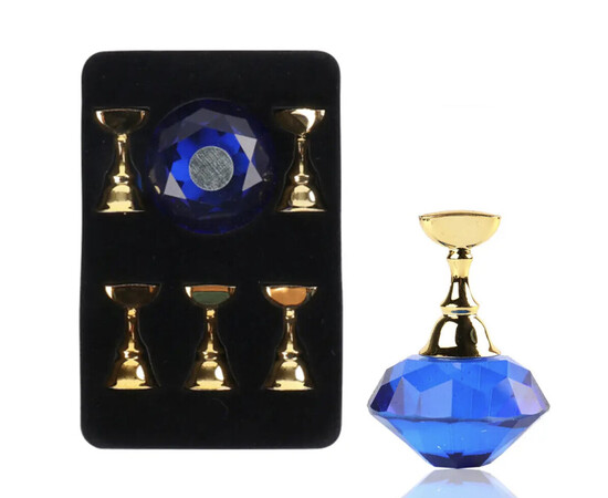 Зображення 5 Підставка (тримач) під типси на магнітній основі "Діамант" (5 підставок у комплекті) Синій