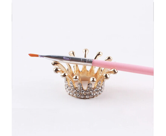 Зображення 2 Пластикова підставка "Корона" для кистей та прикрас + палітра для змішування фарб та інших текстур Золото В (ширина - 4см. висота - 1.8 см)