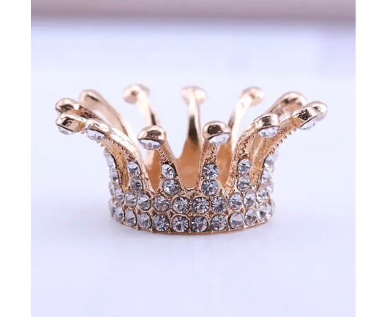 Зображення 4 Пластикова підставка "Корона" для кистей та прикрас + палітра для змішування фарб та інших текстур Золото В (ширина - 4см. висота - 1.8 см)