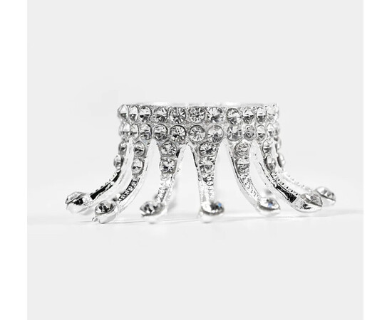 Изображение 2 Пластиковая подставка "Корона" для кистей и украшений + палитра для смешивания красок и других текстур Серебро С (ширина - 4см. высота - 1.8 см)